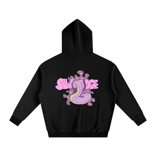 Oversized Sludge Cobra Fleeced Hoodie