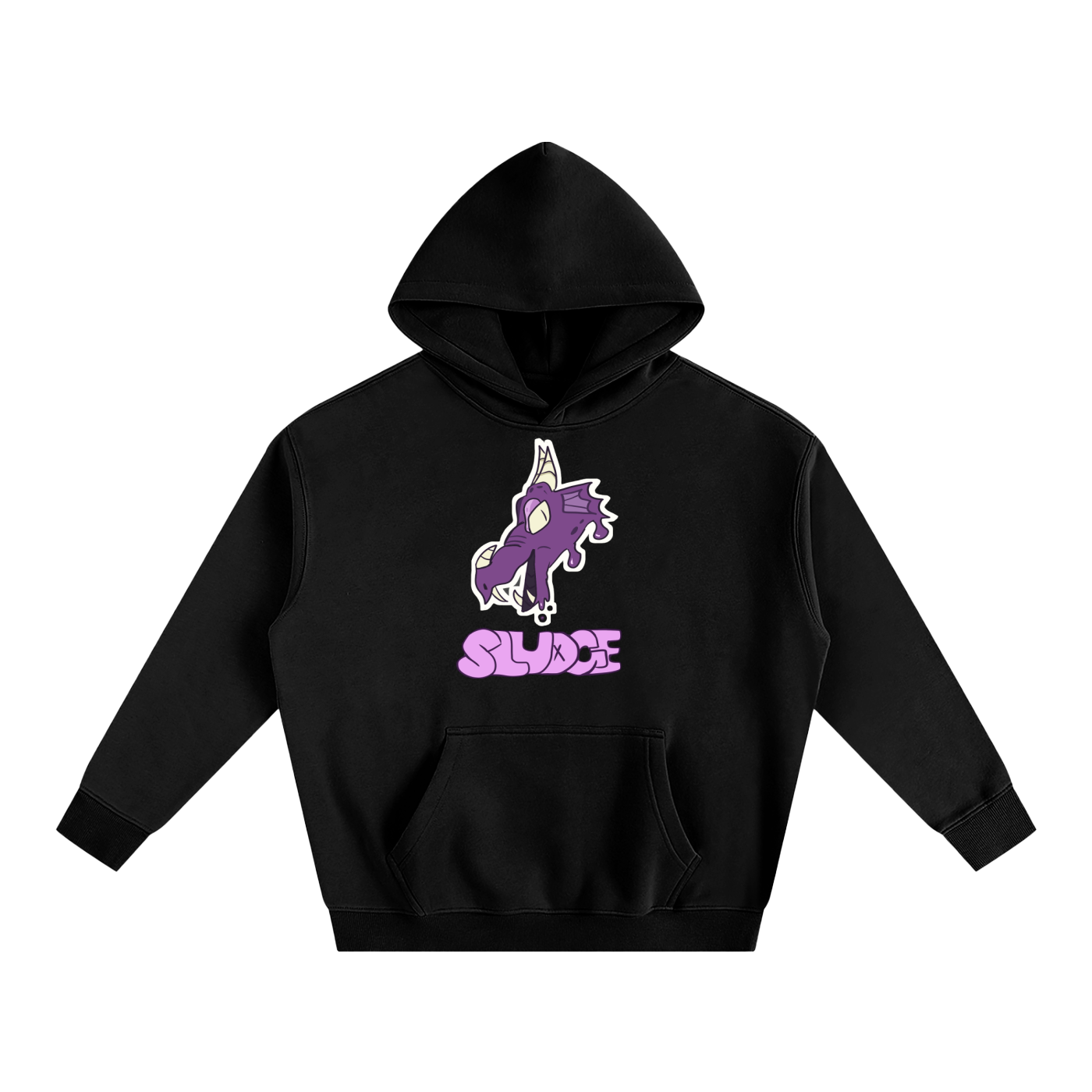 Oversized Sludge Dragon Fleeced Hoodie